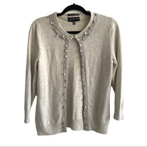 𝅺JONES NEW YORK LUXE Cashmere Open Cardigan Sweater M